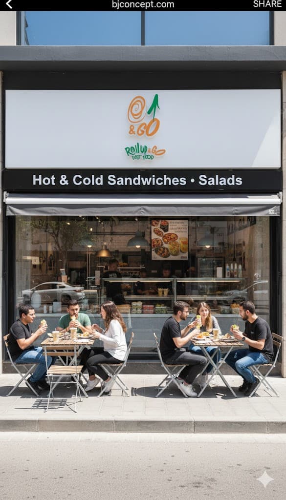 Roll Up and Go fast food concept in Damascus